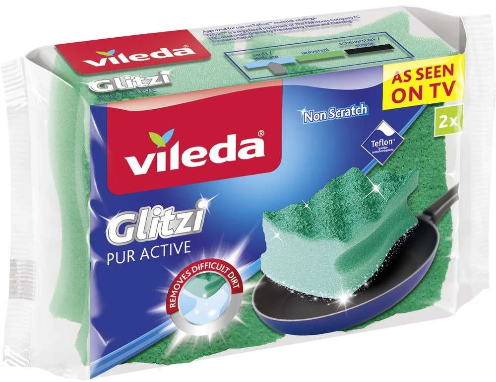 Profiliuota kempinė Vileda Glitz Pur Active 2vnt