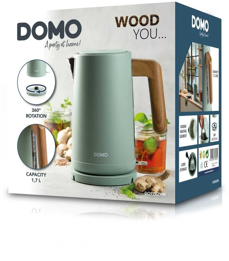 Virdulys Domo Elegancki virdulys 1.7L, 2200W, Matt Žalias, filtras