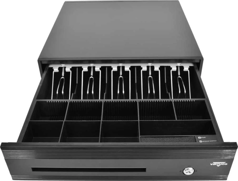 Virtuos pinigų stalčius C425D-Luxe - rutulys. pavaros, kabelis, 9-24V, juodas