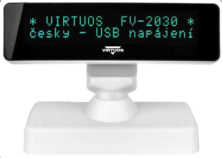 Virtuos Virtuos VFD klientų ekranas Virtuos FV-2030W 2x20 9mm, USB, baltas