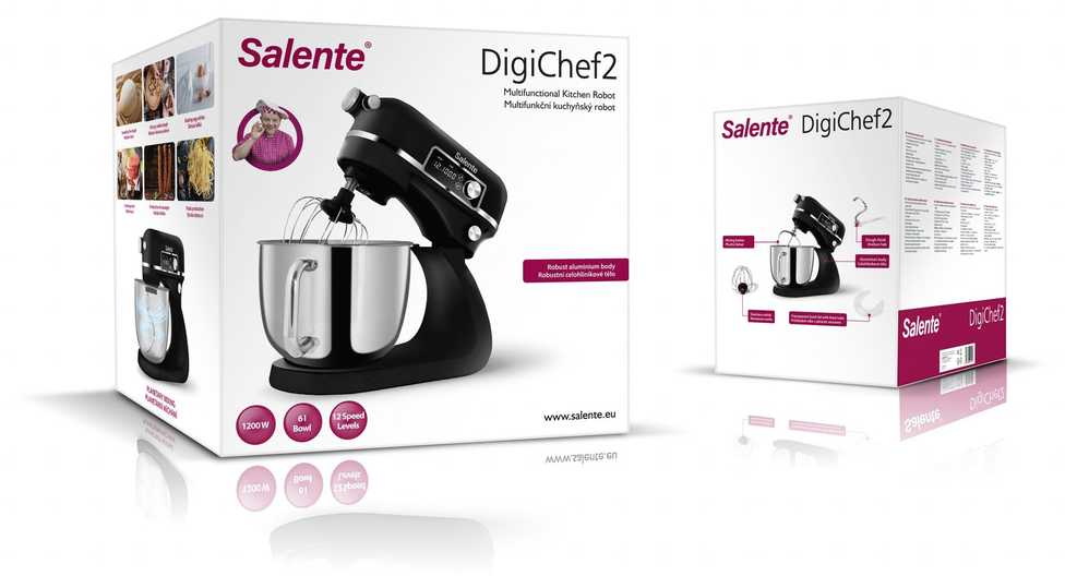 Virtuvinis kombainas Evolveo Salente DigiChef2, robot kuchenny, misa plieninė, 6 litrów, wyświetlacz cyfrowy, juoda