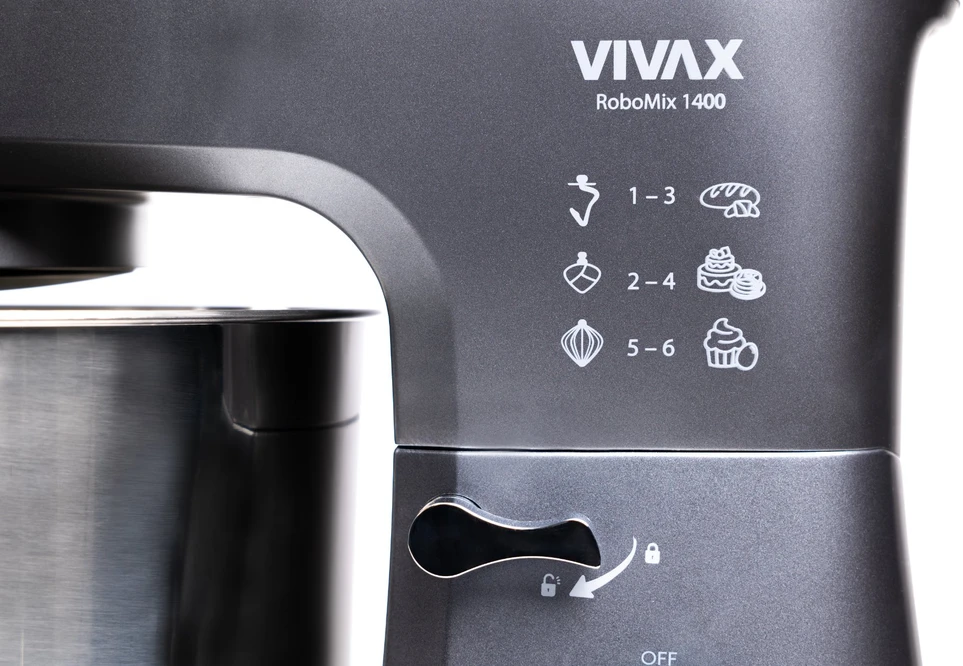 Virtuvinis kombainas Robot planetarny Vivax Robot planetarny VIVAX RM-61400SX 1400W 6l sidabrinė