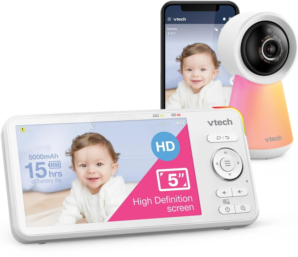 „Vtech VTech RM5756HD“ kūdikių monitorius – išmanusis kūdikių vaizdo domofonas su „Wi-Fi“