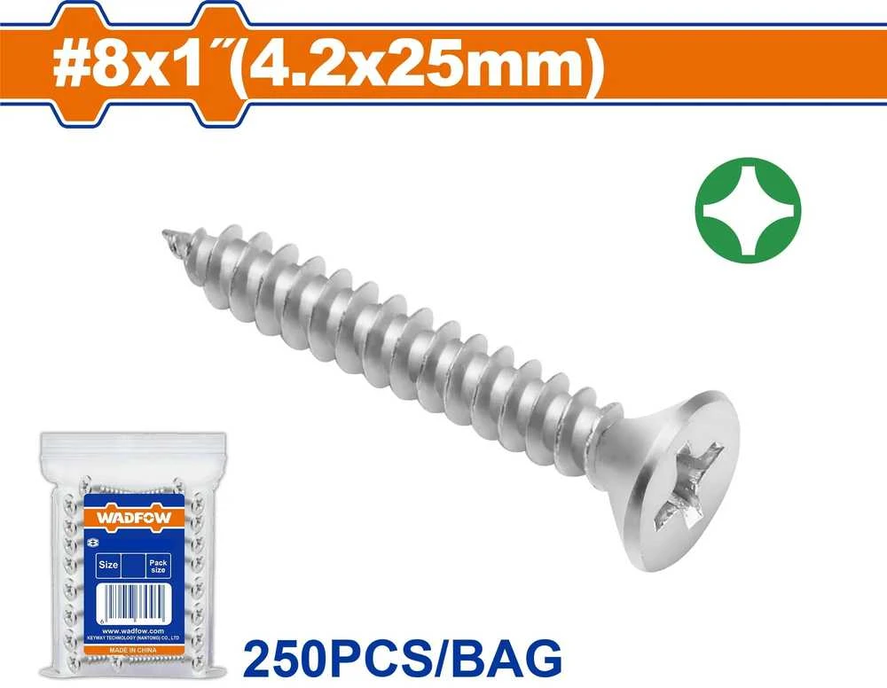 „Wadfow“ savisriegiai varžtai ZH 4,2x25 mm, 250 vnt. rinkinys