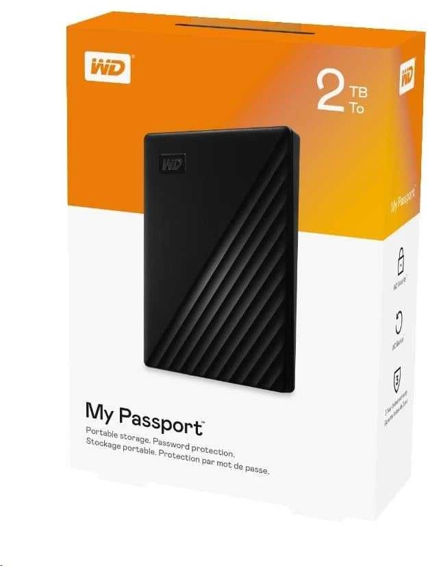 Išorinis kietasis diskas HDD Western Digital My Passport (2TB, USB 3.2) Juodas