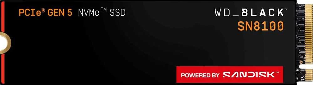 Sandisk „Western Digital“ Juodas SN8100 2 TB M.2 PCI Express 5.0 NVMe TLC 3D NAND diskas
