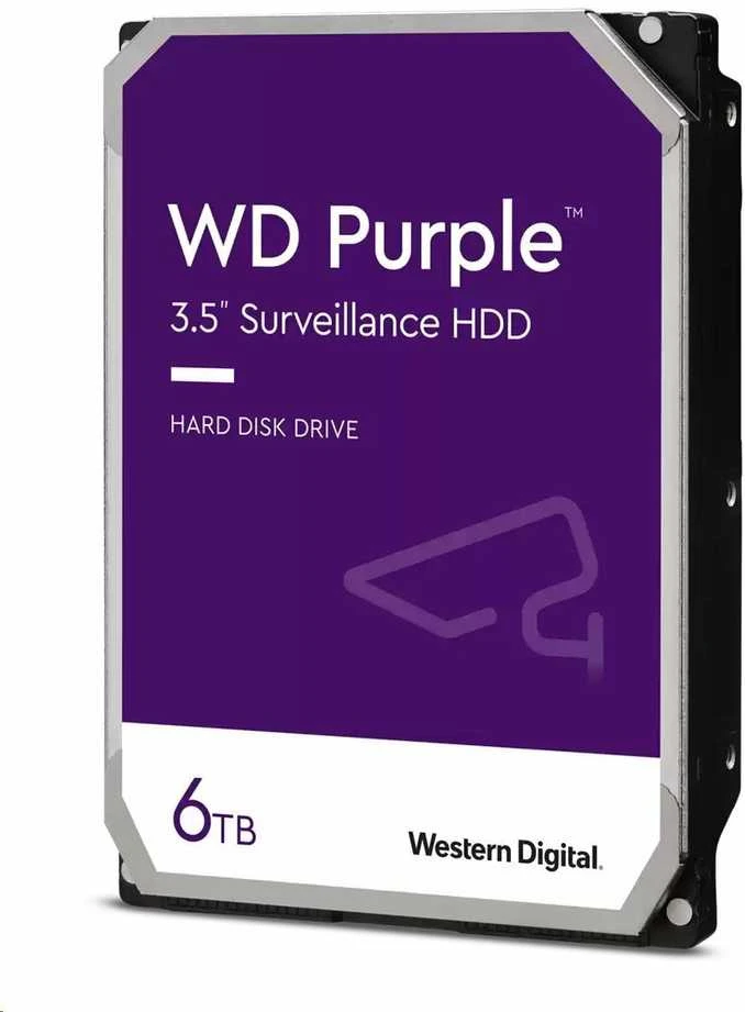 Western Digital HDD Video Surveillance WD Violetinė 6TB CMR, 3.5'', 256MB, SATA 6Gbps, TBW: 180