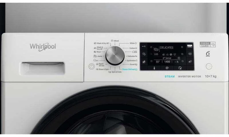 Skalbimo mašina Whirlpool laisvai pastatoma skalbyklė-džiovyklė WHIRLPOOL FFWDD 1076258 BV EU
