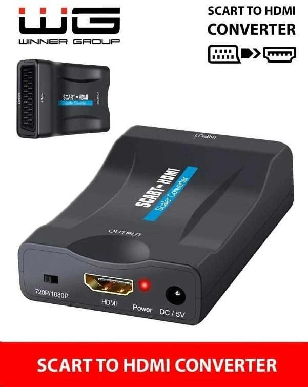 Šakotuvas Winner Group WG - Audio video konvertor SCART na HDMI, juoda