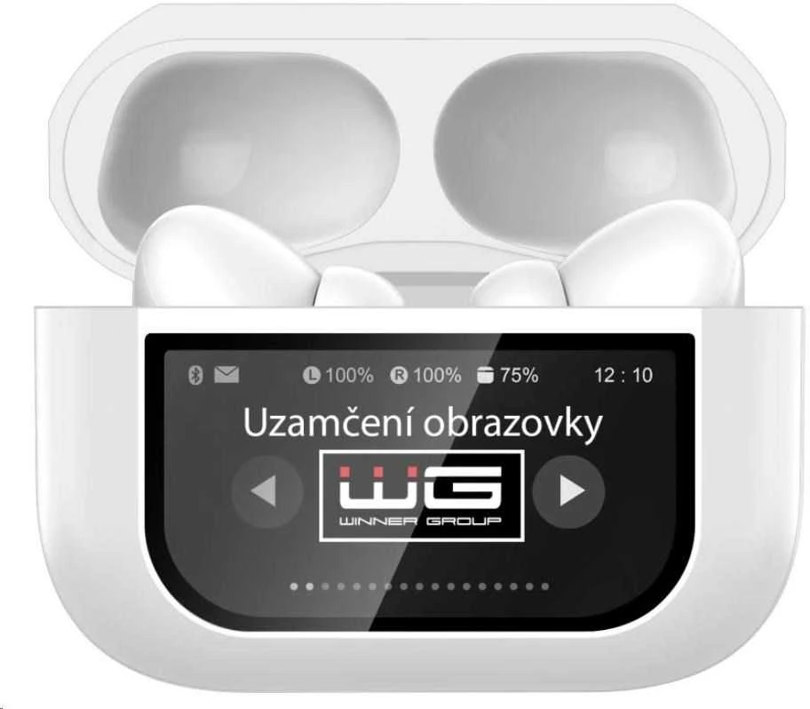 WG AirFlex 9 baltos ausinės su aktyviu liečiamu ekranu