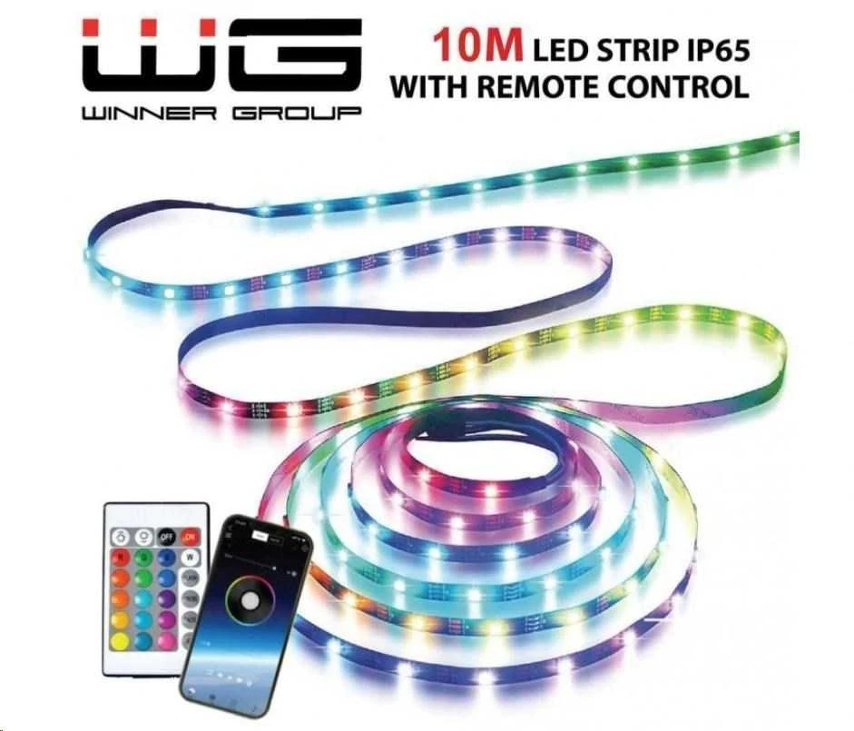 Winner Group WG - Išmanioji LED juosta WG16, 10 metrų, su valdikliu ir programėle, IP 65, su maitinimo adapteriu