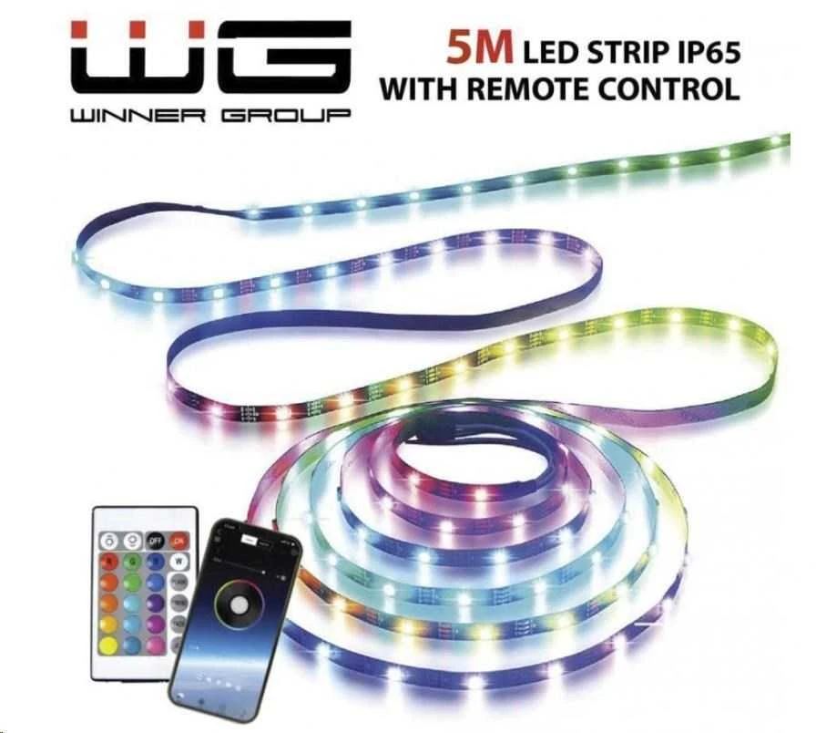 Winner Group WG - Išmanioji LED juosta WG17, 5 metrai, su valdikliu ir programėle, IP 20, su maitinimo adapteriu