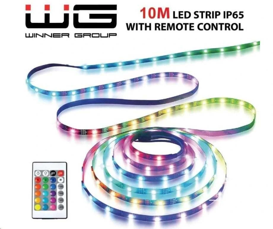 Winner Group WG - LED juosta WG10, 10 metrų, su valdikliu, IP 65, su tinklo adapteriu