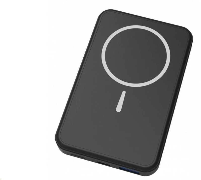 „Winner Group WG“ – išorinė baterija 10000 mAh, belaidė 15 W + PD 20 W + QC 3.0 22,5 W, juoda