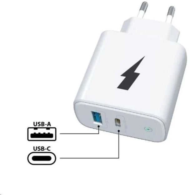 „Winner Group WG“ – maitinimo adapteris, 2x USB 38W, 1x USB-C PD 20W + 1x USB-A QC 3.0 18W, baltas
