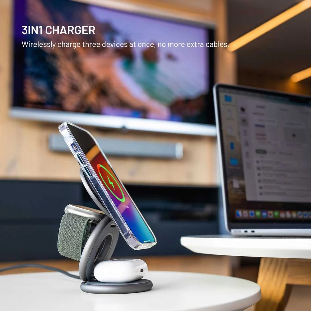 FIXED MagPowerstation Round MagSafe belaidis įkroviklis