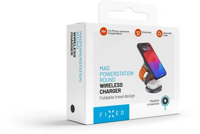 FIXED MagPowerstation Round MagSafe belaidis įkroviklis