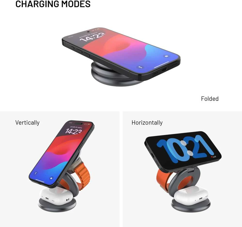 FIXED MagPowerstation Round MagSafe belaidis įkroviklis