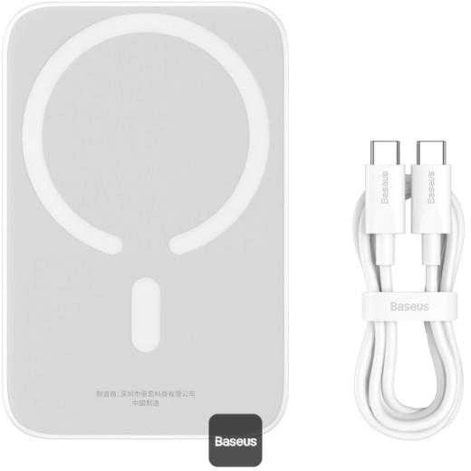 Baseus Magnetic Mini 6000mAh 20W MagSafe Powerbank (balta)
