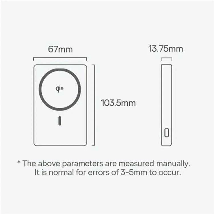 „Baseus“ magnetinė išorinė baterija su stovu „PicoGo Qi2 5000mAh 20W“