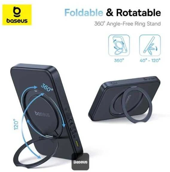 Baseus PicoGo Qi2 5000 mAh 20W juoda
