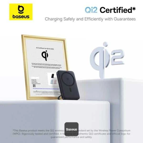Baseus PicoGo Qi2 5000 mAh 20W juoda
