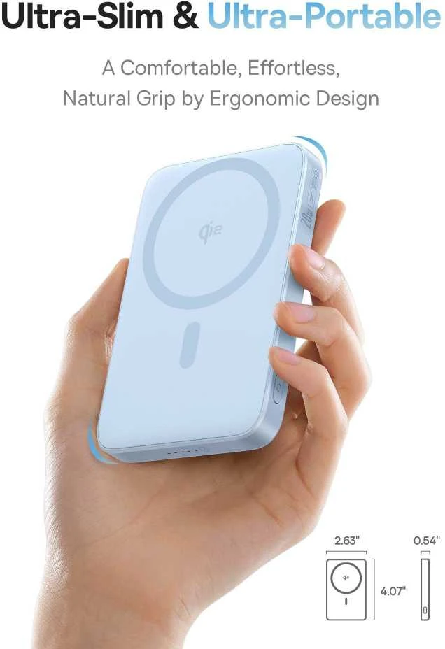 Baseus powerbank with stand PicoGo Qi2 5000mAh 20W (mėlynas)