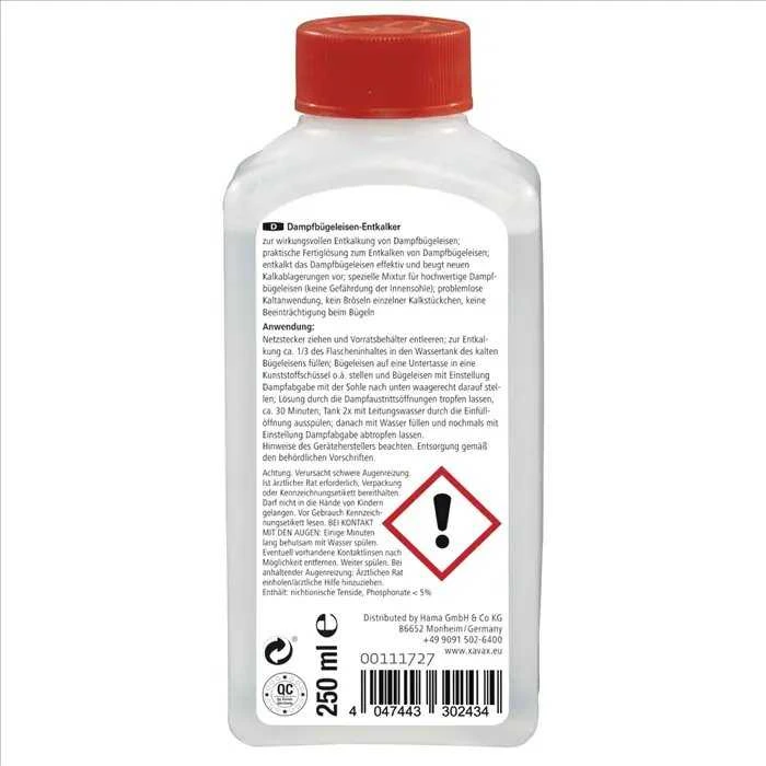 Xavax kalkių šalinimo priemonė gariniams lygintuvams, 250 ml