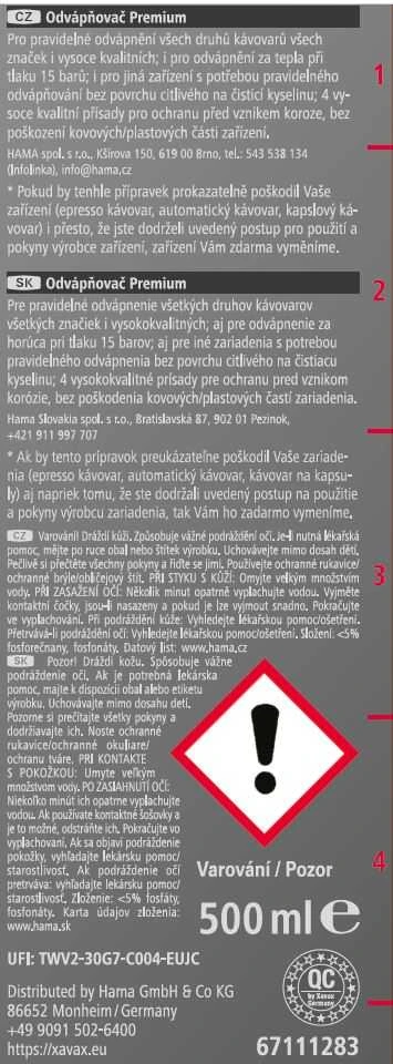 Xavax Premium, skystas nukalkinimo įrankis kavos aparatams ir kitai įrangai