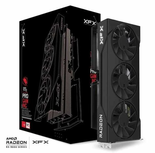 Vaizdo plokštė „XFX Radeon RX 9060 XT Swift“ trijų ventiliatorių 16 GB OC