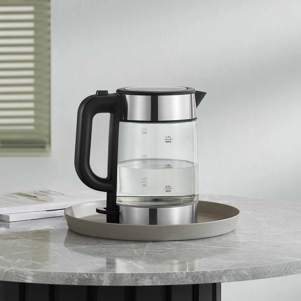 Xiaomi | Elektrinis stiklas Virdulys EU | Elektrinis | 2200 W | 1,7 l | Stiklas | 360° sukamasis pagrindas | Juodas/Nerūdijantis plienas