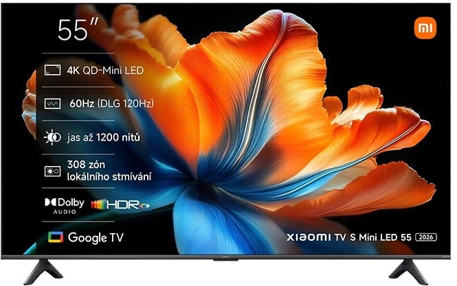 Televizorius Xiaomi | S Mini LED 2026 | 55 | Smart TV | Google TV | 4K UHD | Dark Pilkas