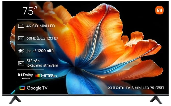 Televizorius Xiaomi | S Mini LED 2026 | 75 | Smart TV | Google TV | 4K UHD | Dark Pilkas