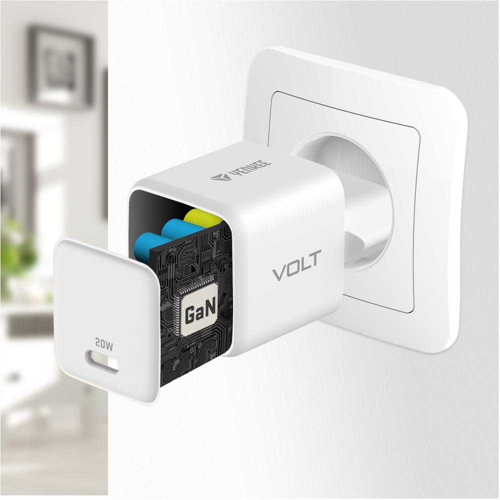 Yenkee Įkroviklis jungiama į tinklą USB C 20W 3A Power Delivery 3.0 QC 3.0 Balta