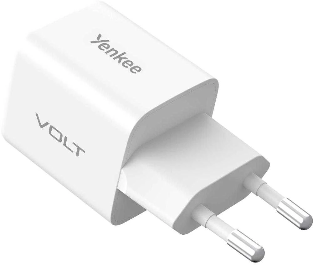 Yenkee Įkroviklis jungiama į tinklą USB C 2x18W 3A Power delivery 3.0 QC3.0 Balta