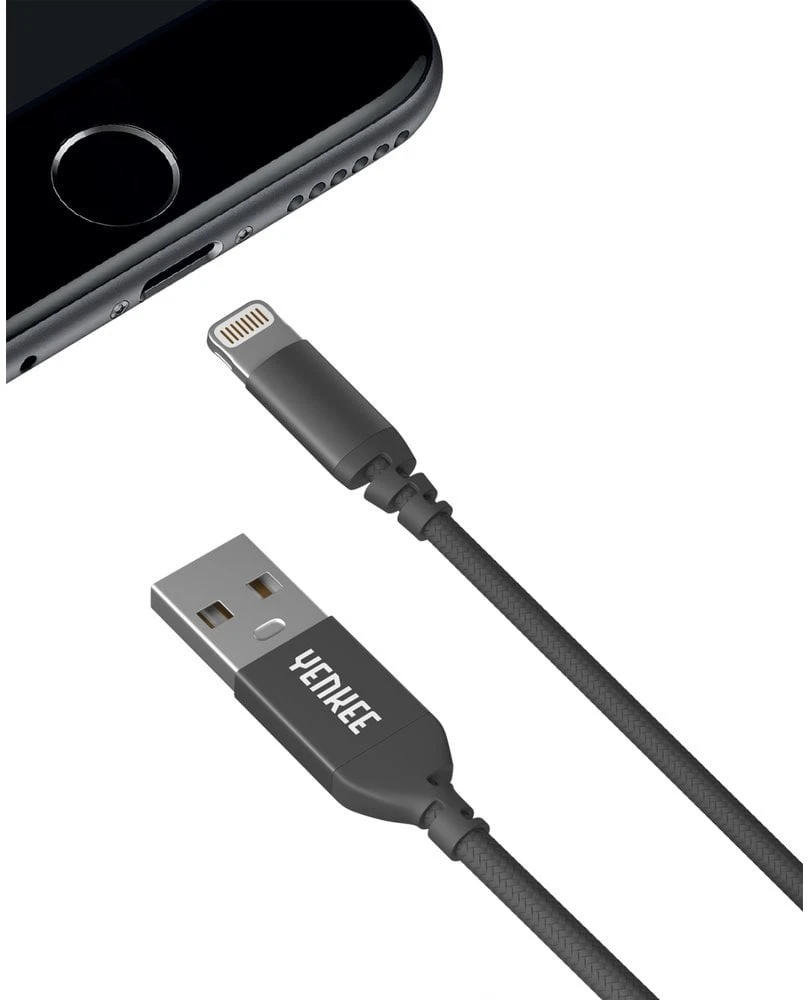 „Yenkee USB-A“ – „Lightning“ USB laidas, 1 m juodas (30015967)