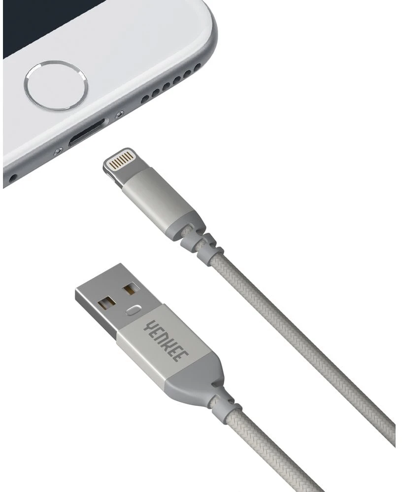„Yenkee“ USB-A USB laidas – „Lightning“ 1 m sidabrinis (30015969)
