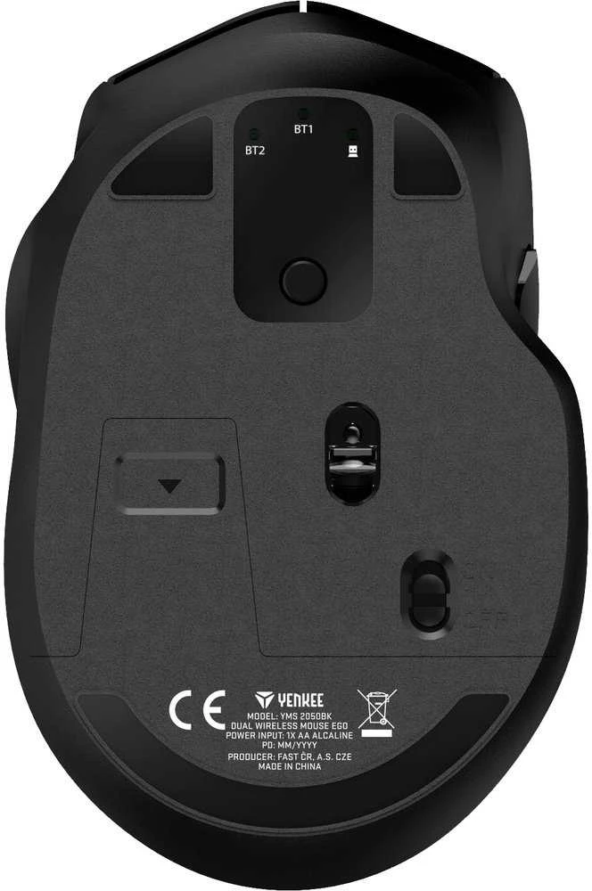 Belaidė pelė Bluetooth pelė YENKEE EGO, 2.4 Ghz / BT 3.0 / BT 5.0, -