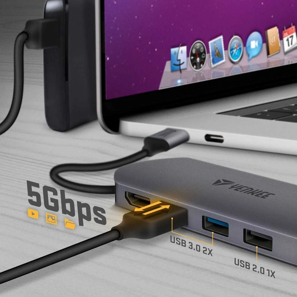 YTC 081 Hub USB C 8 w 1 YENKEE