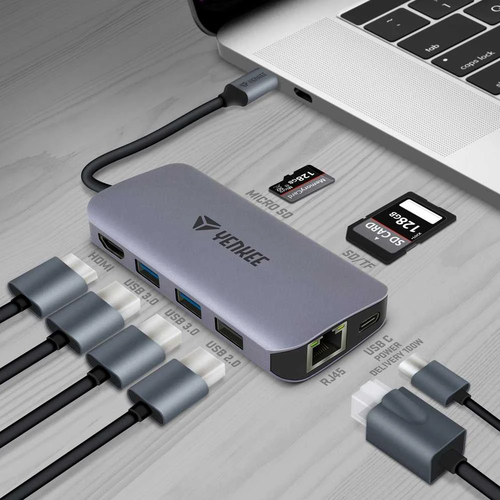 YTC 081 Hub USB C 8 w 1 YENKEE