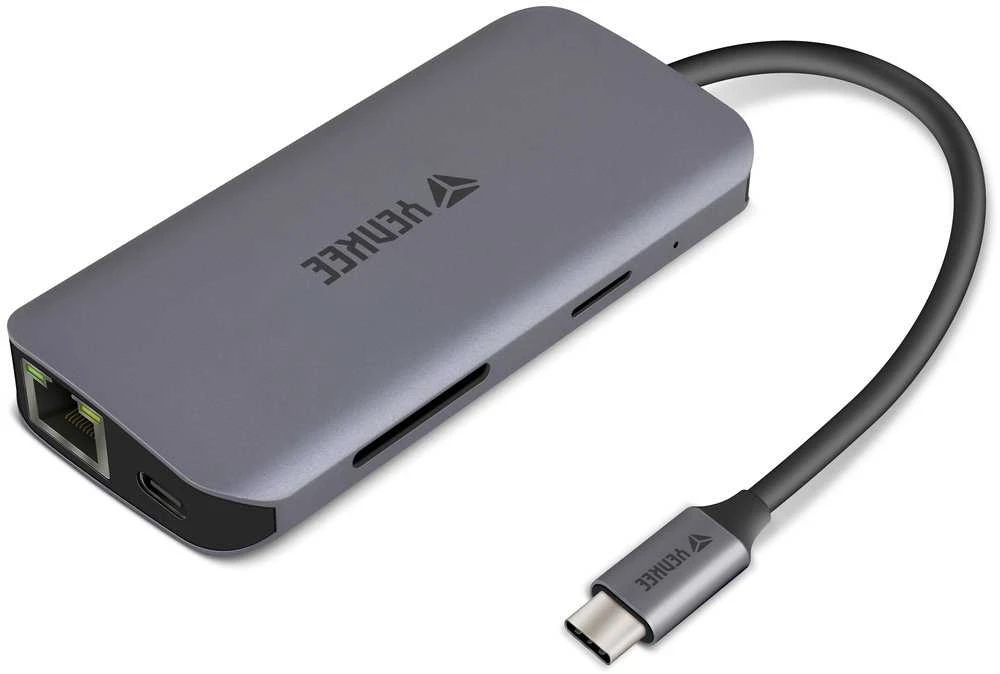 Yenkee USB-C adapteris 8 viename su tinklo jungtimi