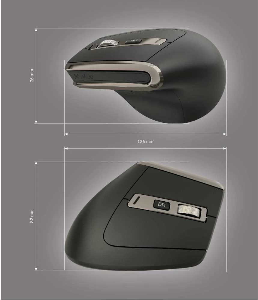 Yenkee Bevielė pelė pionowa Dual 2,4GGz/BT5.0/BT3.0 akumulator