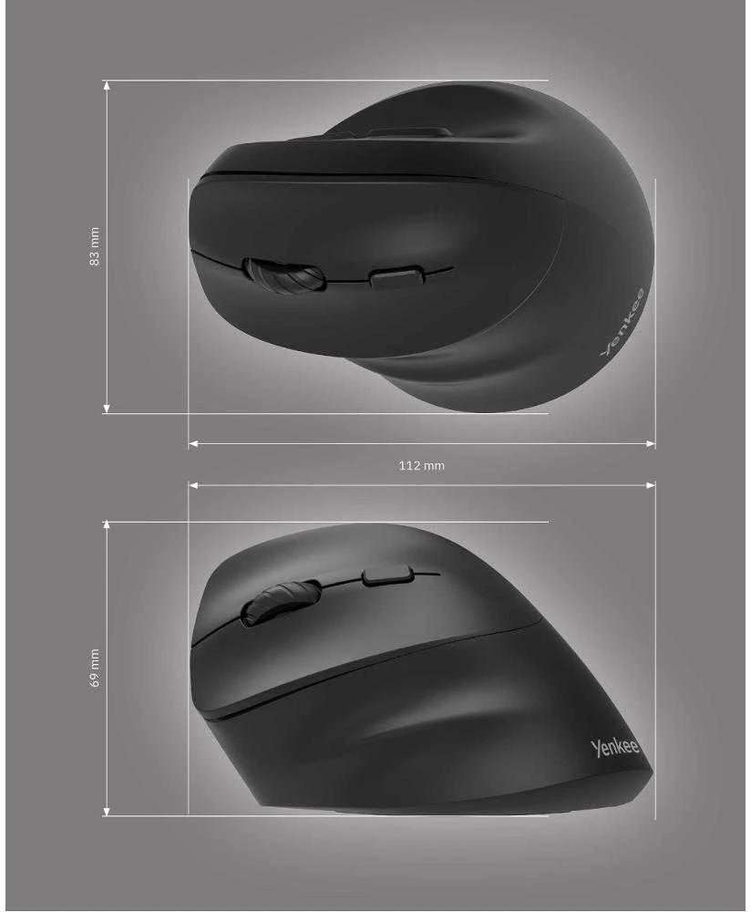 Yenkee Ergonomiška kairiarankė belaidė pelė, dviguba WL+BT baterija