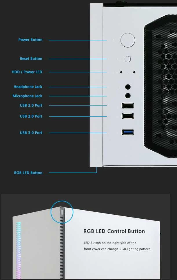 Zalman S5 Baltas kompiuterio korpusas „Midi Tower“ Balta