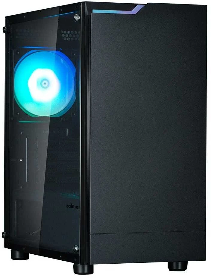 ZALMAN korpusas T4 PLUS, Mini Tower, mATX, 2xUSB 3.0, 1xUSB 2.0, 1x 120mm ARGB ventiliatorius, juodas