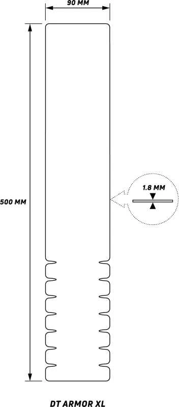 Dėklas ZÉFAL Frame protector DT Armor XL Down tube protection 500 x 90 x 1,8 mm Juodas