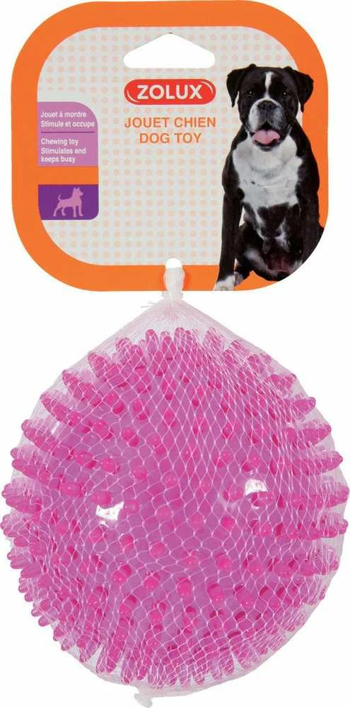 Zolux Žaislas šuniui kamuoliukas su kolcami TPR POP 13 cm kol. rožinė