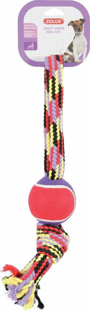 Zolux Rope žaislas su teniso kamuoliuku, 40 cm rankena
