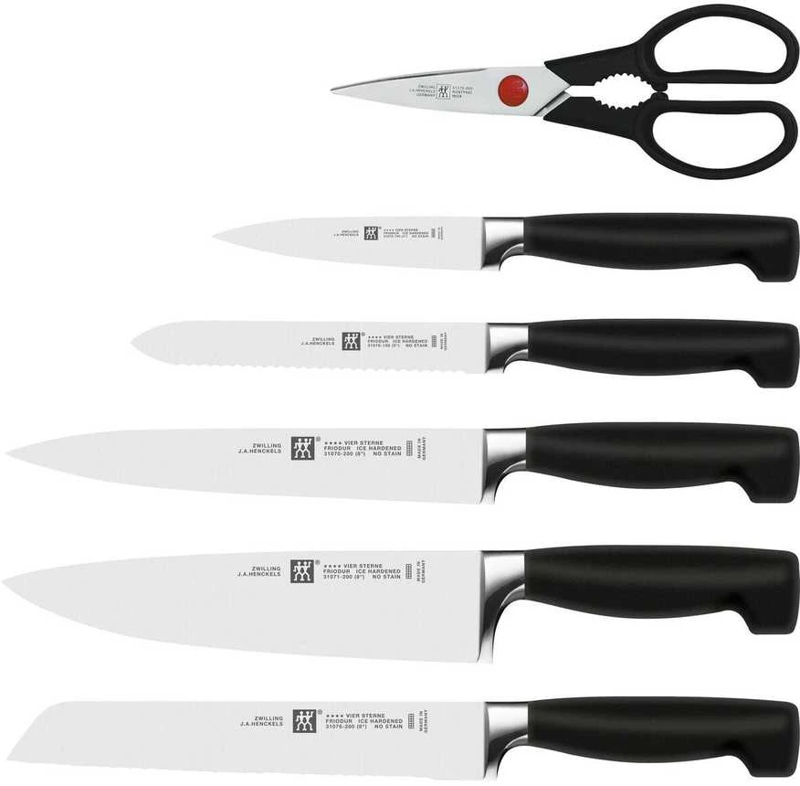 Peilių rinkinys ZWILLING FOUR STAR 35145-007-0, juodos spalvos (7 vnt.)