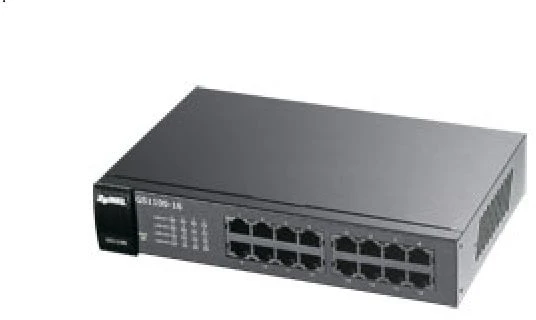 Šakotuvas Komutatorius Zyxel GS1100-16EpS-EU0101F 16p PoE 135W (PoE+:16;) nevaldomas, DIP, be ventiliatoriaus, plonas